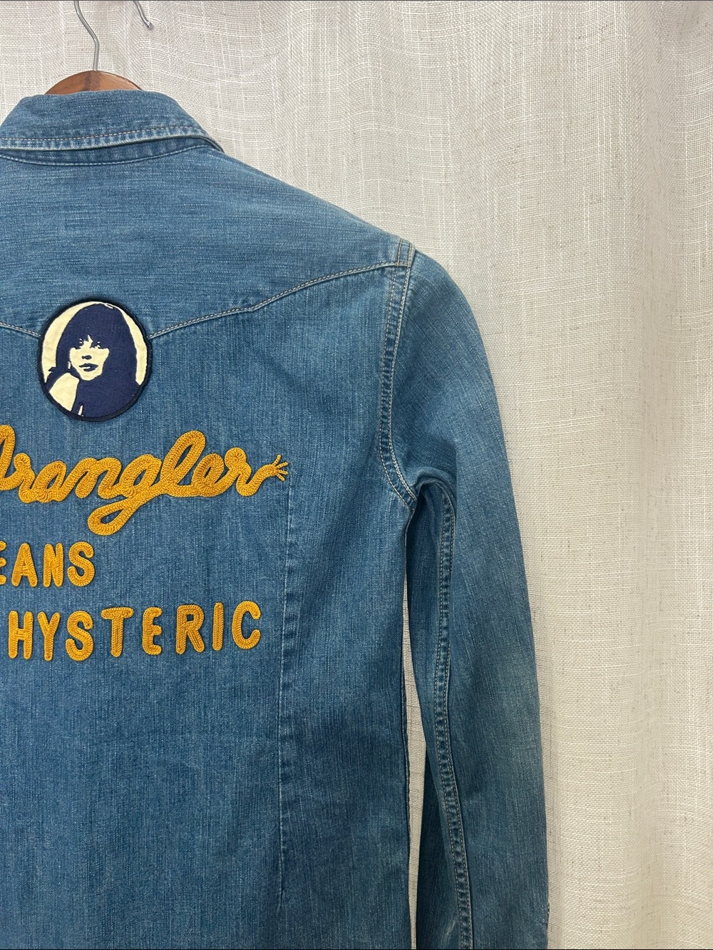 Wrangler Blue Denim Western Long Sleeve Shirt Size Small Excellent Condition - Picture 12 of 15